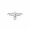 Marquise lab diamond engagement ring, with side diamonds – view 1 of 2