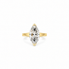 Marquise natural diamond engagement ring, 4mm to 2.50mm graduated cigar band with reverse halo and cathedral setting – view 1 of 3