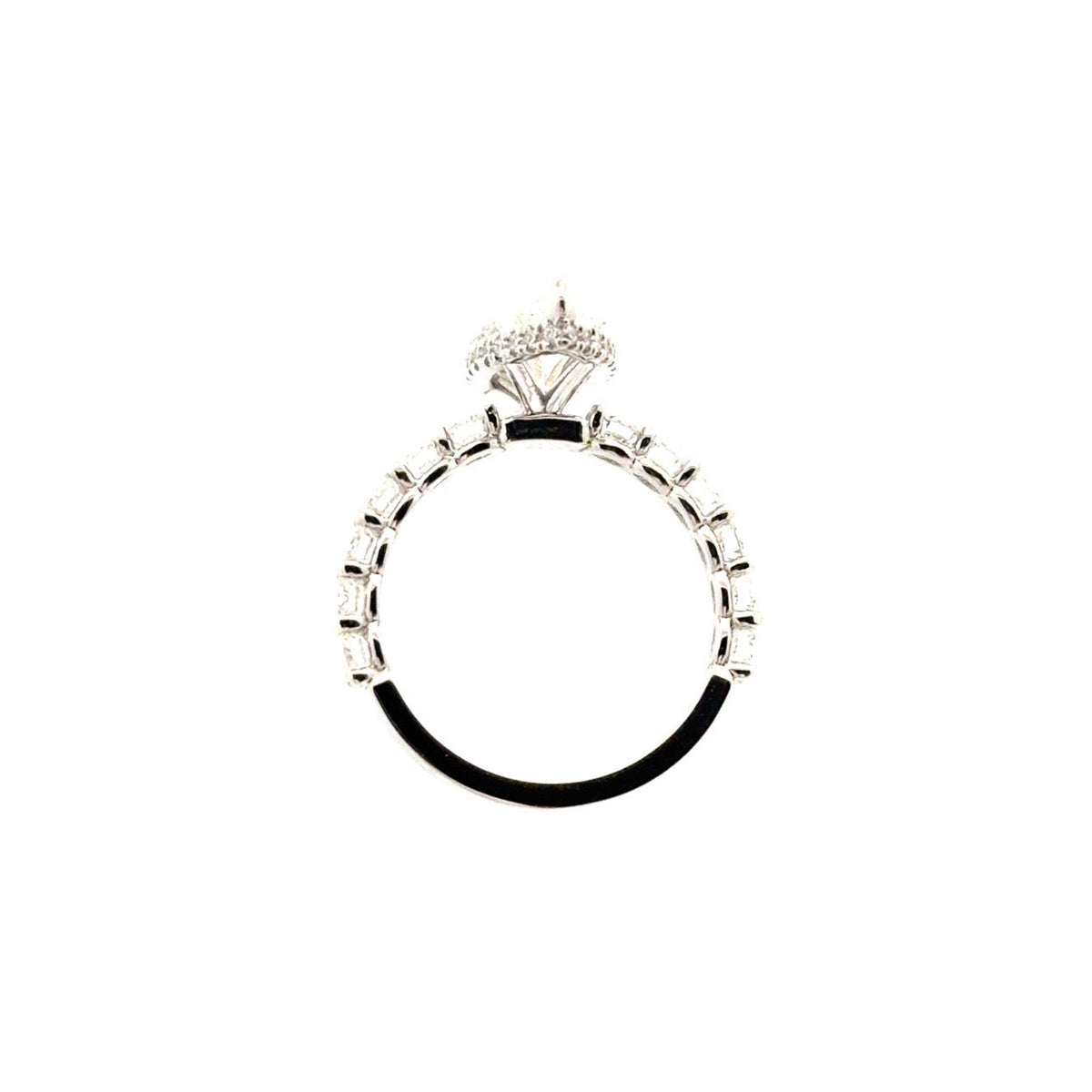 Marquise natural diamond engagement ring, with round illusion setting with reverse halo – view 4 of 4