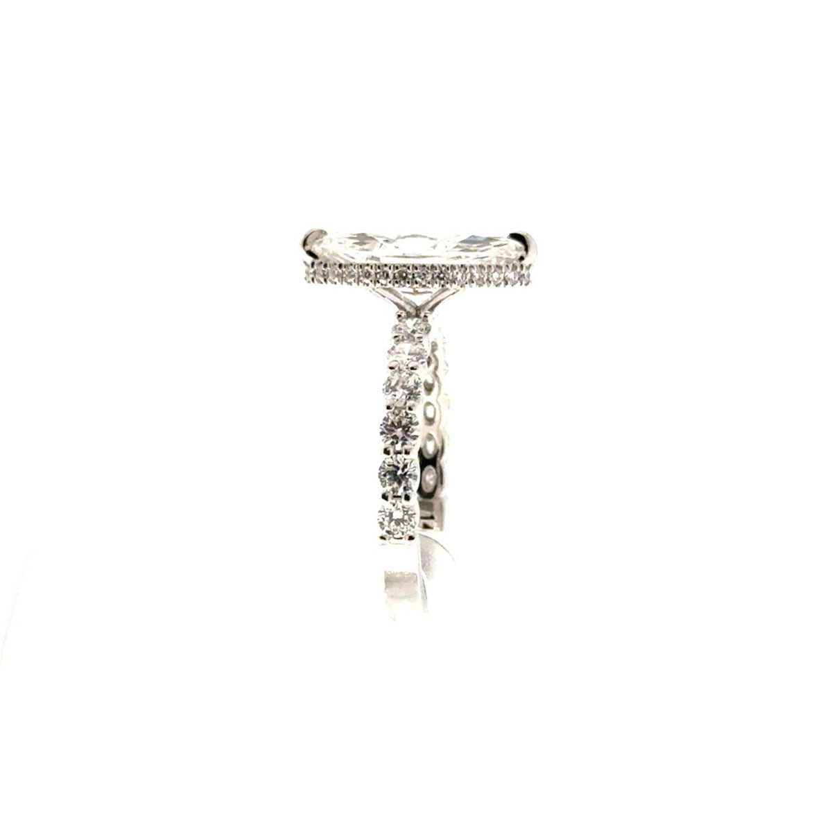 Marquise natural diamond engagement ring, with round illusion setting with reverse halo – view 2 of 4