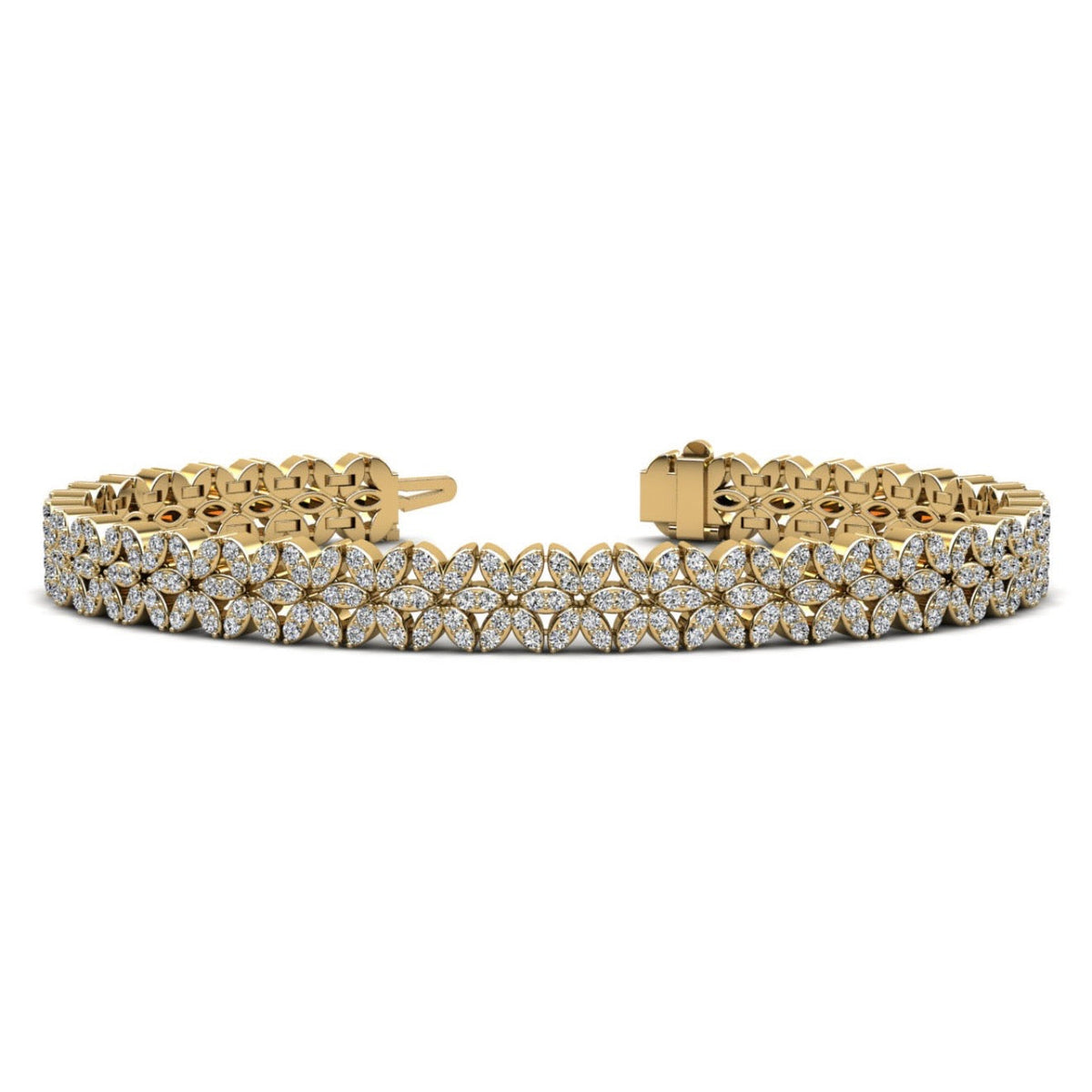Marquise Inspired Diamond Bracelet with Round Diamonds- 3.04ct TW - Lab Bracelet