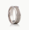 Men’s 3 Row Diamond Band 1/2 Eternity - Choice of White Gold Yellow Gold Rose Gold or Cobalt - Men’s Wedding Band