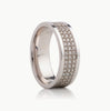 Men’s 3 Row Diamond Band Eternity- Choice of White Gold Yellow Gold Rose Gold or Cobalt - Men’s Wedding Band