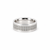 Men’s 3 Row Lab or Natural Diamond Band | 1/2 Eternity or Full Eternity | 14KT White Yellow Rose Gold or Zirconium