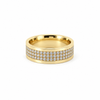 Men’s 3 Row Lab or Natural Diamond Band | 1/2 Eternity or Full Eternity | 14KT White Yellow Rose Gold or Zirconium