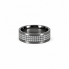 Men’s 3 Row Lab or Natural Diamond Band | 1/2 Eternity or Full Eternity | 14KT White Yellow Rose Gold or Zirconium