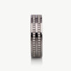 Men’s 6MM Flat Wedding Band - 2 Rows Spaced Out Diamonds - Choice of White Gold / Yellow Gold / Rose Gold or Cobalt