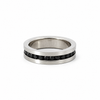 Men’s 6MM Flat Wedding Band with Black Diamonds - Choice of White Gold / Yellow Gold / Rose Gold or Cobalt - Men’s
