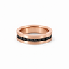 Men’s 6MM Flat Wedding Band with Black Diamonds | 14KT White Gold Yellow Gold Rose Gold or Zirconium | Men’s Wedding