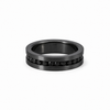 Men’s 6MM Flat Wedding Band with Black Diamonds | 14KT White Gold Yellow Gold Rose Gold or Zirconium | Men’s Wedding