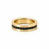 Men’s 6MM Flat Wedding Band with Black Diamonds | 14KT White Gold Yellow Gold Rose Gold or Zirconium | Men’s Wedding