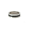 Men’s 6MM Flat Wedding Band with Black Diamonds - Choice of White Gold / Yellow Gold / Rose Gold or Cobalt - Men’s
