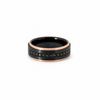 Men’s 8MM Step Cut Design with Black Diamonds and Choice of Rose Gold Yellow Gold or White Gold Edges - Choice