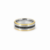 Men’s 6MM Step Cut Wedding Band | Black Diamonds 1/2 Eternity or Full Eternity | 14KT Rose Gold Yellow Gold White Gold