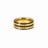Men’s 6MM Step Cut Wedding Band | Black Diamonds 1/2 Eternity or Full Eternity | 14KT Rose Gold Yellow Gold White Gold
