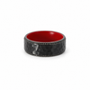 Men’s 7MM Bevelled Edge with Black Diamonds on Edges - Choice of Zirconium - Men’s Wedding Band