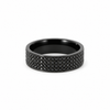 Men’s 7MM Flat Band with 4 Rows of Black Diamonds - Choice of Zirconium - Men’s Wedding Band