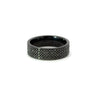 Men’s 7MM Flat Band with 4 Rows of Black Diamonds - Choice of Zirconium - Men’s Wedding Band