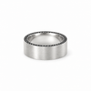 Men’s 7MM Flat Band with Black Diamonds on Edges | 14KT White Yellow Rose Gold or Zirconium | Men’s Wedding Band