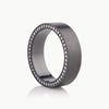 Men’s 7MM Flat Band with Diamonds on Edges - Zirconium - Men’s Wedding Band