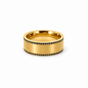 Men’s 7MM Flat Wedding Band | 2 Rows of Black Diamonds | 1/2 Eternity or Full Eternity | 14KT White Gold Yellow Gold