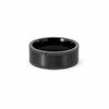 Men’s 7MM Flat Wedding Band with 2 Rows of Black Diamonds - Choice of Zirconium - Men’s Wedding Band