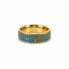 Men’s 7MM Flat Wedding Band | 4 Rows of Lab Blue Diamonds | 14KT White Yellow Rose Gold or Zirconium | Men’s Wedding