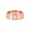Men’s 7MM Flat Wedding Band |.50ct Straight Baguette Lab or Natural Diamond | 14KT White Yellow or Rose Gold | Men’s