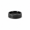 Men’s 7MM Flat Wedding Band with Black Diamond Row - Choice of Zirconium - Men’s Wedding Band