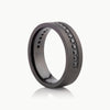 Men’s 7MM Flat Wedding Band with Black Diamond Row- Choice of Zirconium - Men’s Wedding Band