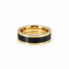 Men’s 7MM Flat Wedding Band With Zirconium Inlay and Diamonds on Edges | 14KT White Gold Yellow Gold Rose Gold