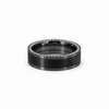 Men’s 7MM Flat Wedding Band With Zirconium Inlay and Diamonds on Edges | 14KT White Gold Yellow Gold Rose Gold