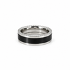 Men’s 7MM Flat Wedding Band With Zirconium Inlay and Diamonds on Edges - Choice of White Gold / Yellow Gold or Rose