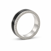 Men’s 7MM Flat Wedding Band With Zirconium Inlay and Diamonds on Edges | 14KT White Gold Yellow Gold Rose Gold