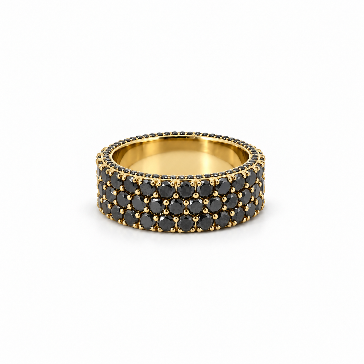Men’s 8MM Black Diamond Eternity Wedding Band | 7.20ct TW | 14KT White Gold Yellow Gold Rose Gold or Gold with PVD