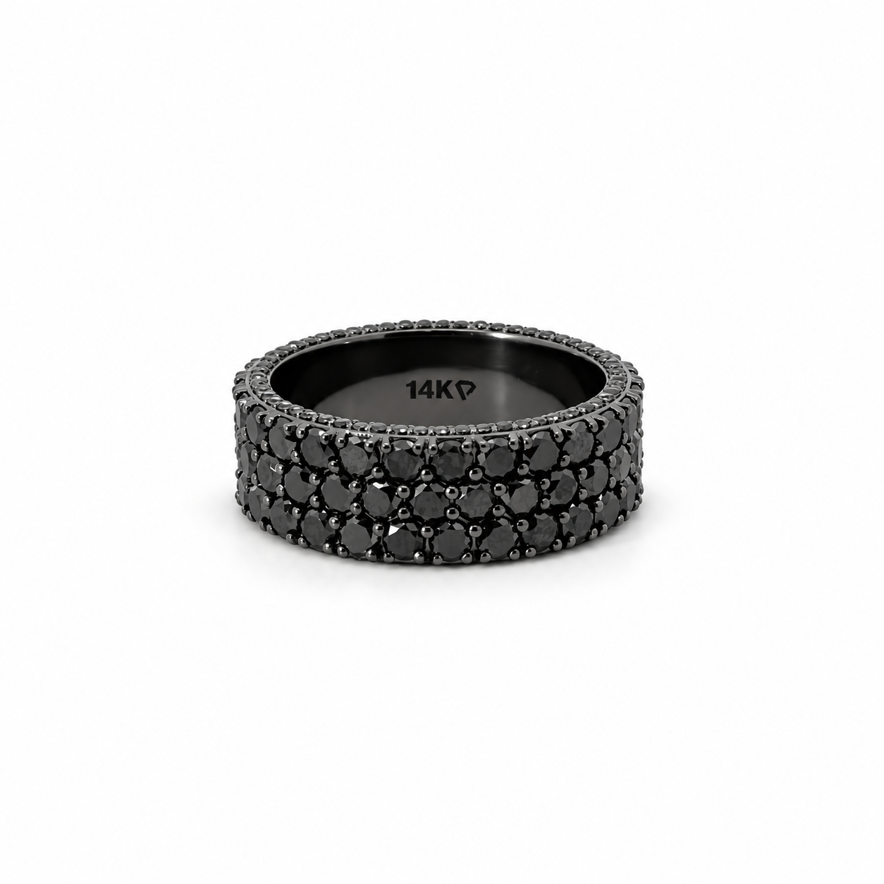 Men’s 8MM Black Diamond Eternity Wedding Band - 7.20ct TW - Men’s Wedding Band