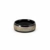 Men’s 8MM Domed Meteorite and Zirconium Wedding Band - 6 / 7 or 8MM - Men’s Wedding Band