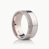 Men’s 9MM Flat Band with 2 Offset Rows of Diamonds - Choice of White Gold / Yellow Gold / Rose Gold or Cobalt - Men’s