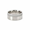 Men’s 9MM Flat Band with 2 Offset Rows of Diamonds - Choice of White Gold / Yellow Gold / Rose Gold or Cobalt - Men’s