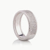 Men’s 9MM Flat with Rope Edge Design - 4 Rows of Diamonds - 1/2 Way - Choice of White Gold Yellow Gold Rose Gold