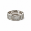 Men’s 9MM Flat with Rope Edge Design - 4 Rows of Diamonds - 1/2 Way - Choice of White Gold Yellow Gold Rose Gold