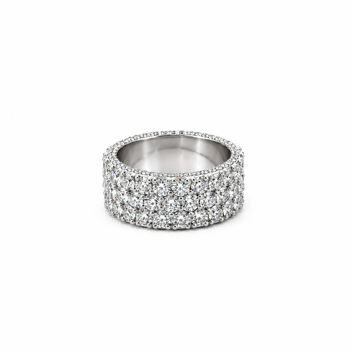 Men’s 9MM White Diamond Eternity Wedding Band | Lab Diamonds | 7.20ct TW | Men’s Wedding Band