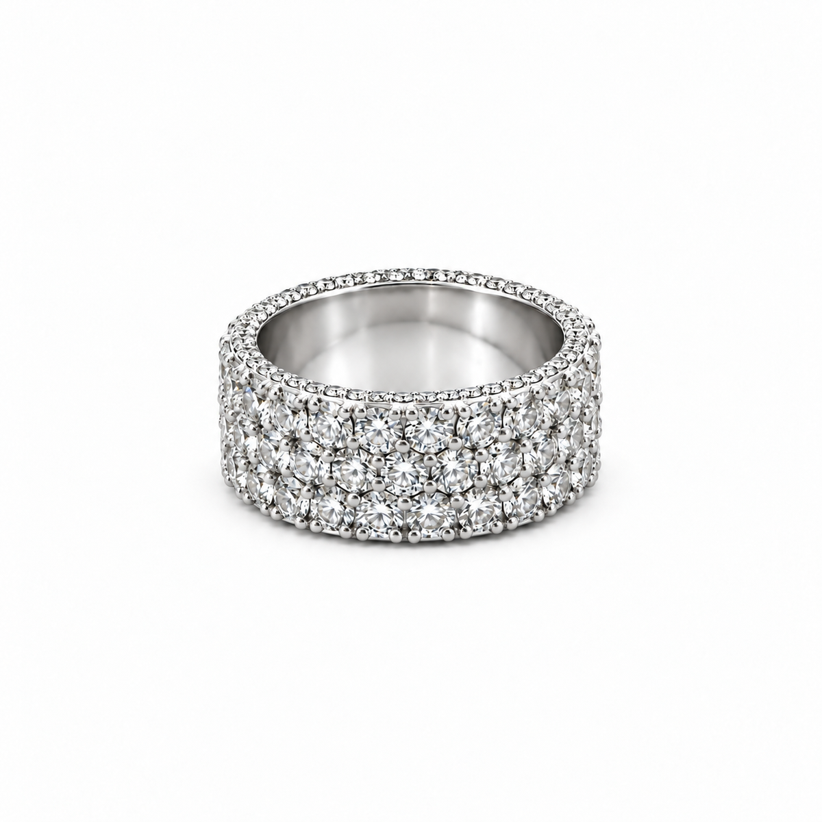 Men’s 9MM White Diamond Eternity Wedding Band | Lab Diamonds | 7.20ct TW | Men’s Wedding Band
