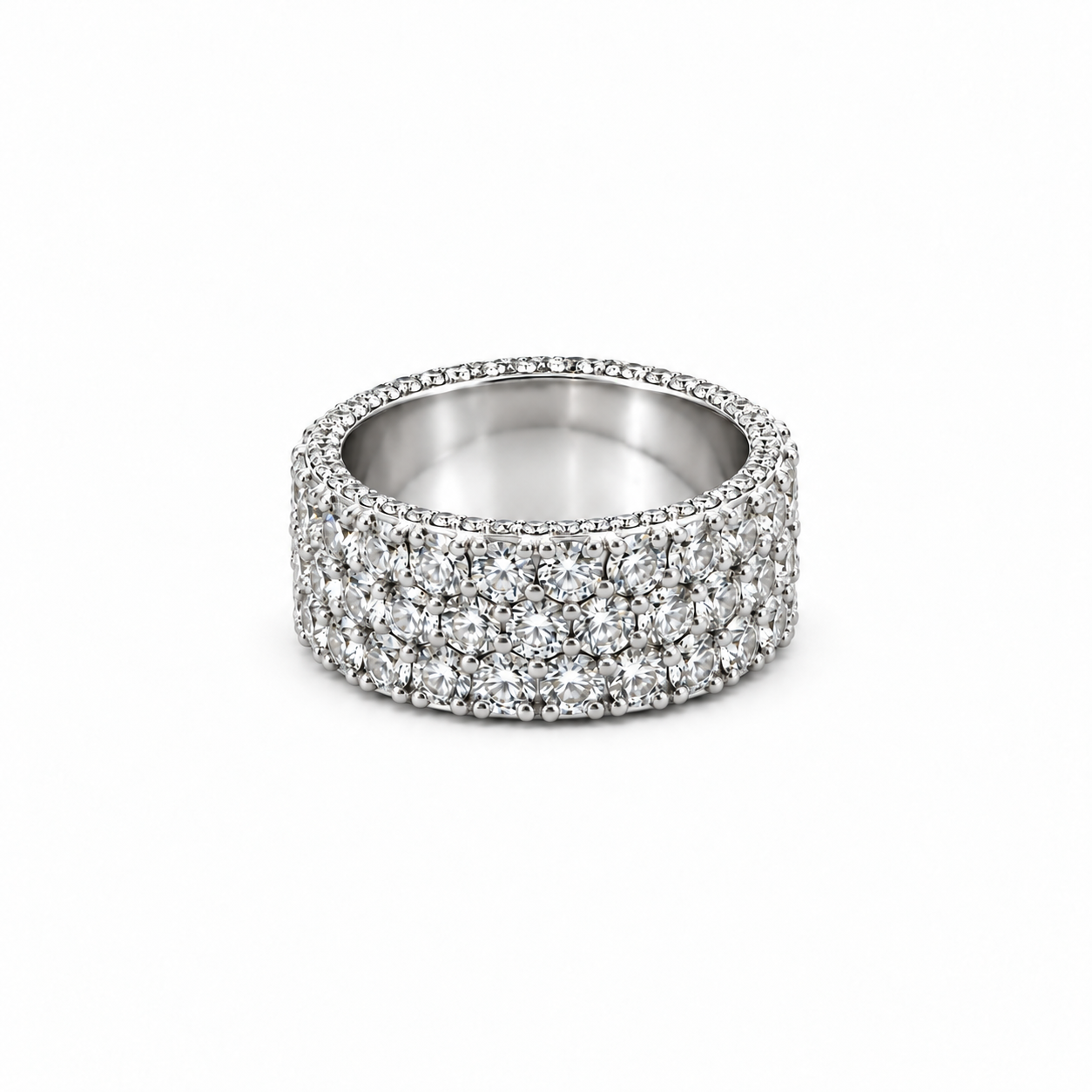 Men’s 9MM White Diamond Eternity Wedding Band | Lab Diamonds | 7.20ct TW | Men’s Wedding Band