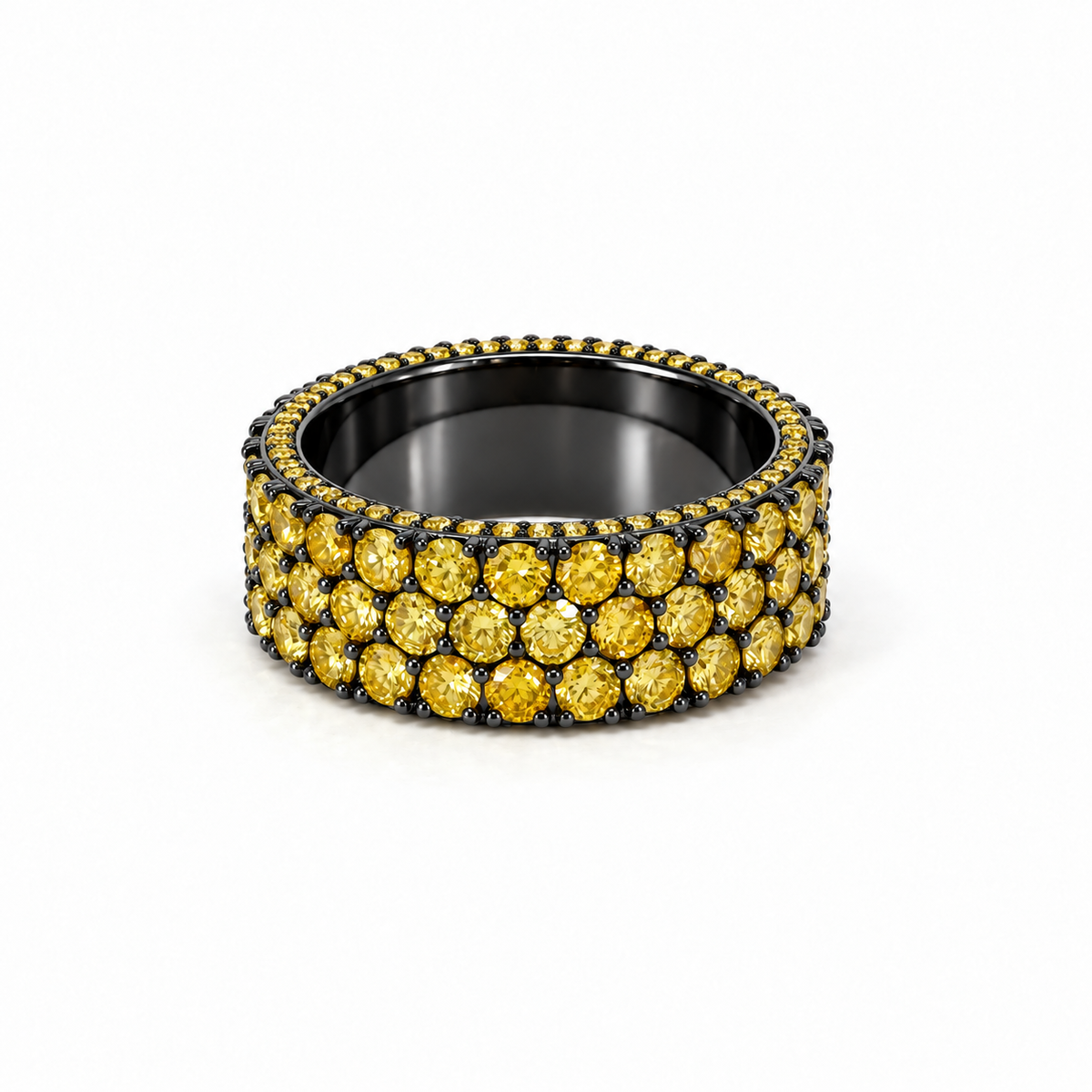Men’s 9MM Yellow Diamond Eternity Wedding Band | Lab Yellow Diamonds 7.20ct TW | Men’s Wedding Band
