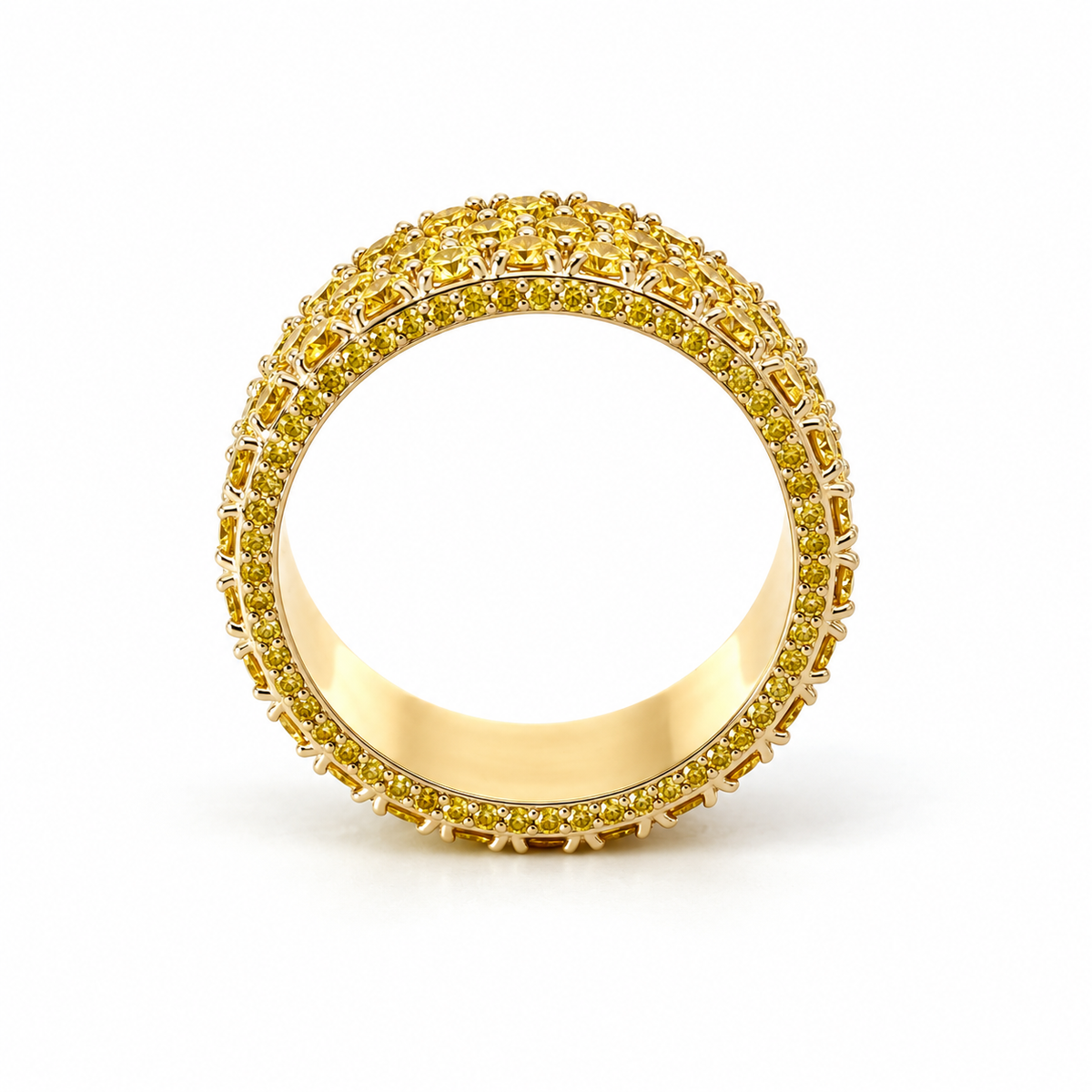 Men’s 9MM Yellow Diamond Eternity Wedding Band | Lab Yellow Diamonds 7.20ct TW | Men’s Wedding Band