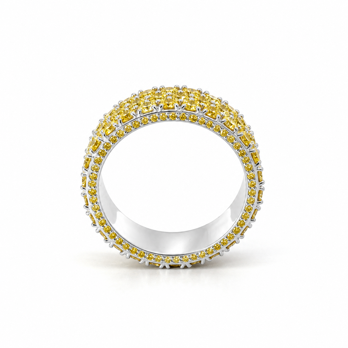 Men’s 9MM Yellow Diamond Eternity Wedding Band | Lab Yellow Diamonds 7.20ct TW | Men’s Wedding Band