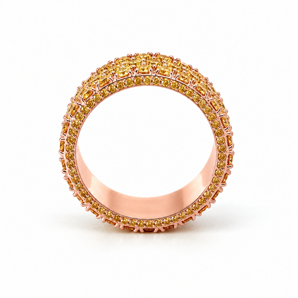 Men’s 9MM Yellow Diamond Eternity Wedding Band | Lab Yellow Diamonds 7.20ct TW | Men’s Wedding Band