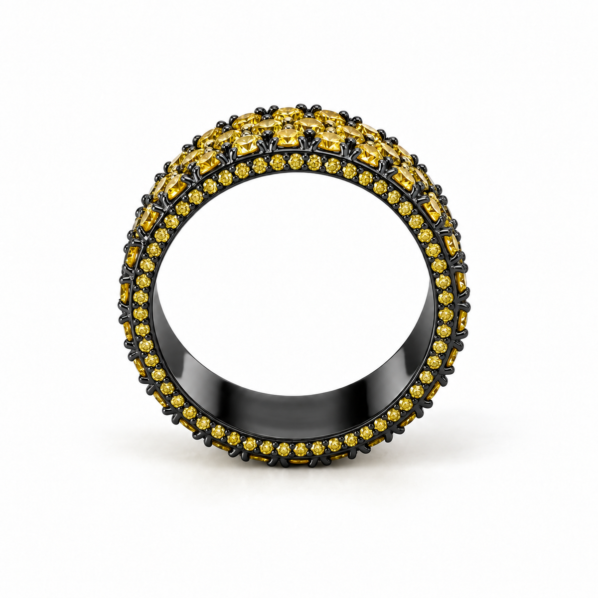 Men’s 9MM Yellow Diamond Eternity Wedding Band | Lab Yellow Diamonds 7.20ct TW | Men’s Wedding Band