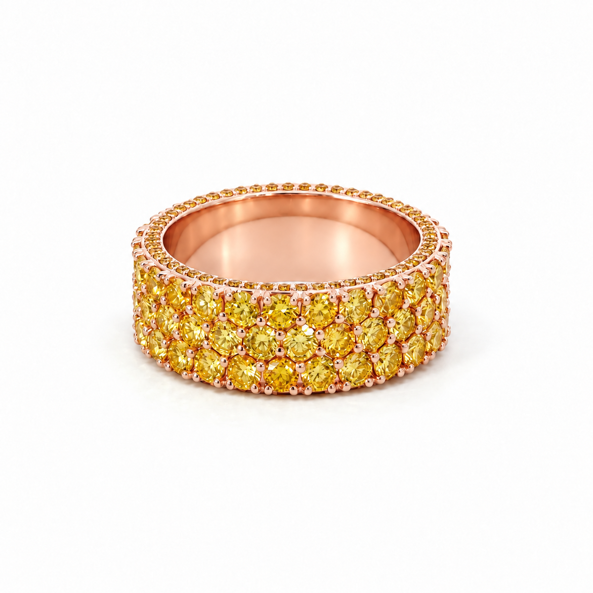 Men’s 9MM Yellow Diamond Eternity Wedding Band | Lab Yellow Diamonds 7.20ct TW | Men’s Wedding Band